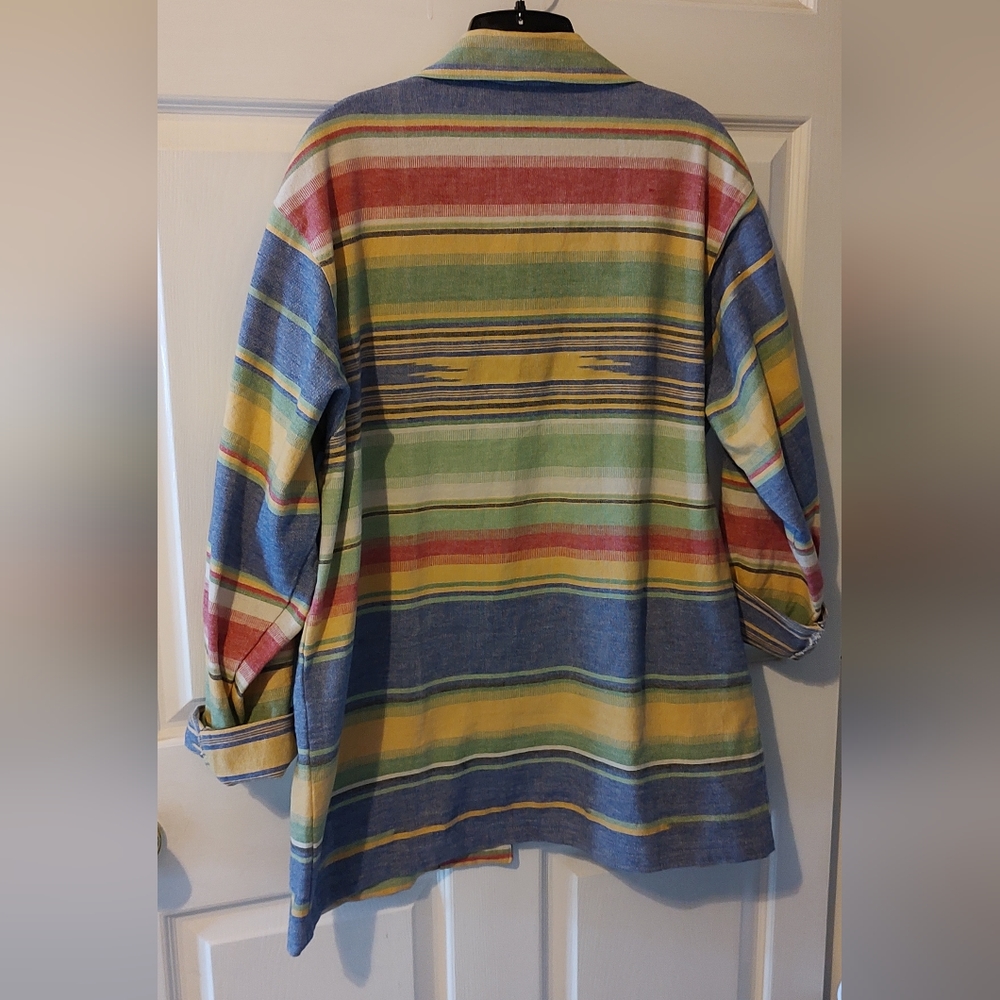 Vintage Chicos Design Oversized Button Down Blazer, Size 2, Multi Color - Picture 2 of 9